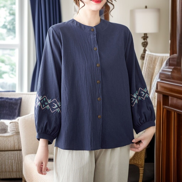 Camisa de mujer de algodón estilo clásico