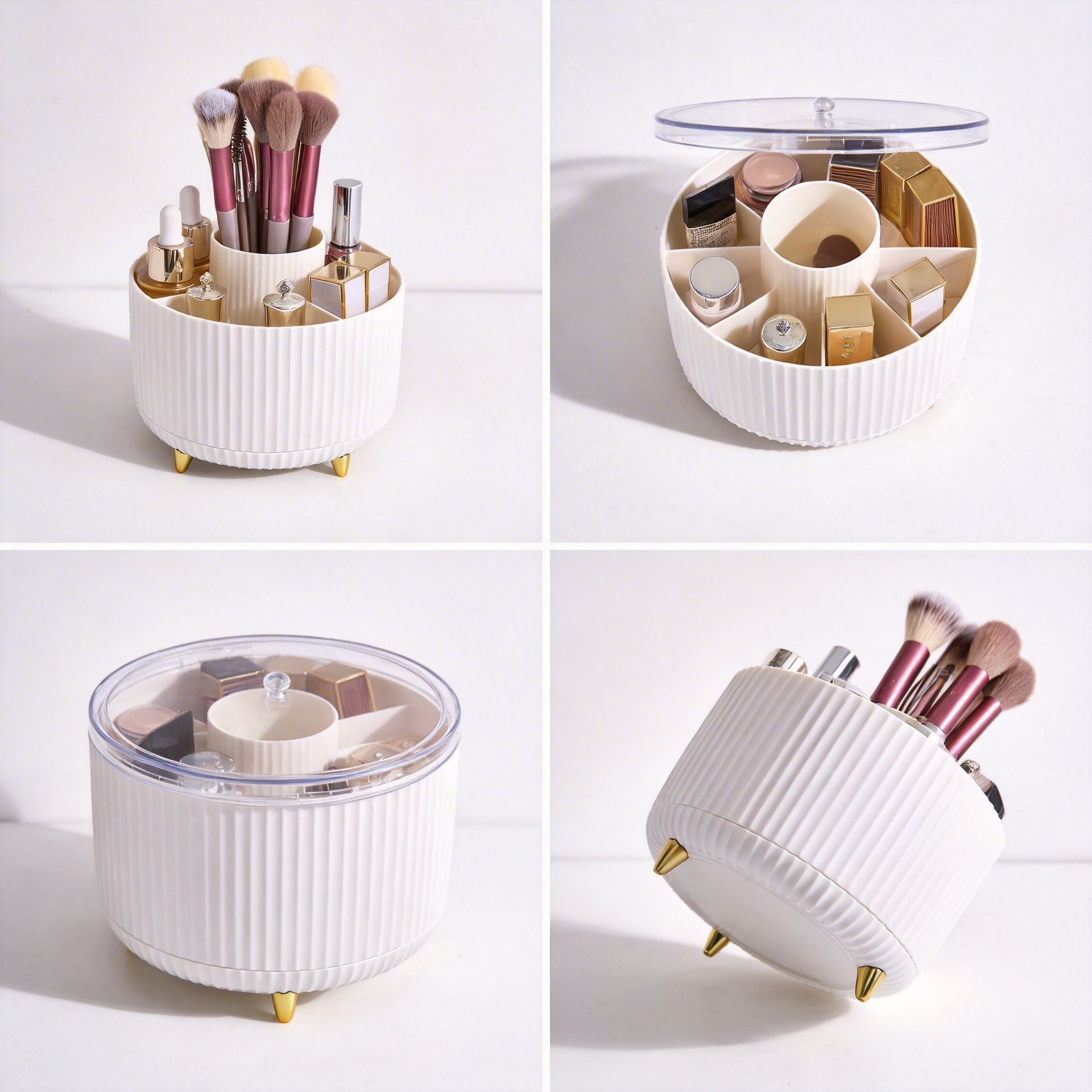 回転式防塵メイクブラシ収納チューブ