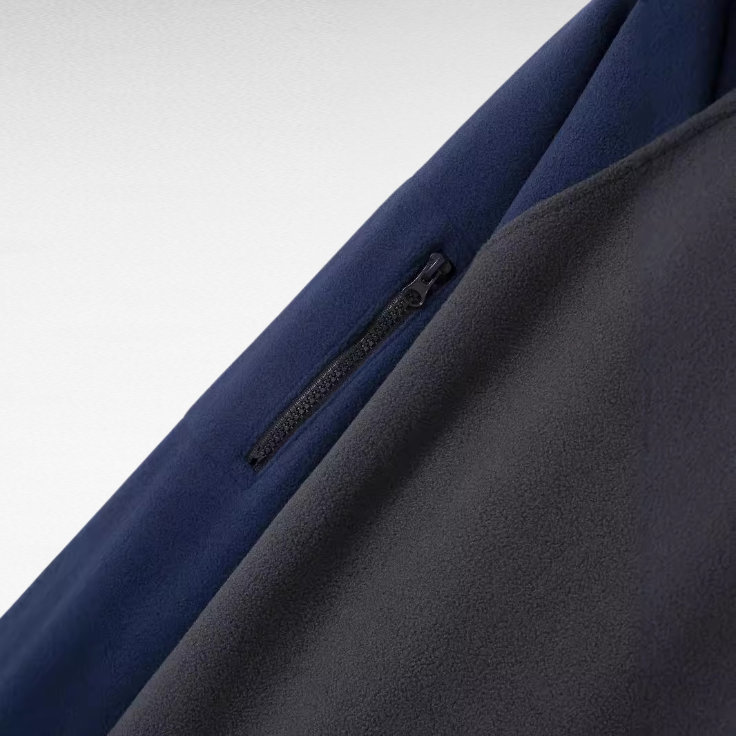 Herren-Fleece-Sweatshirt, beidseitig tragbar, Stehkragen, Frühling & Herbst