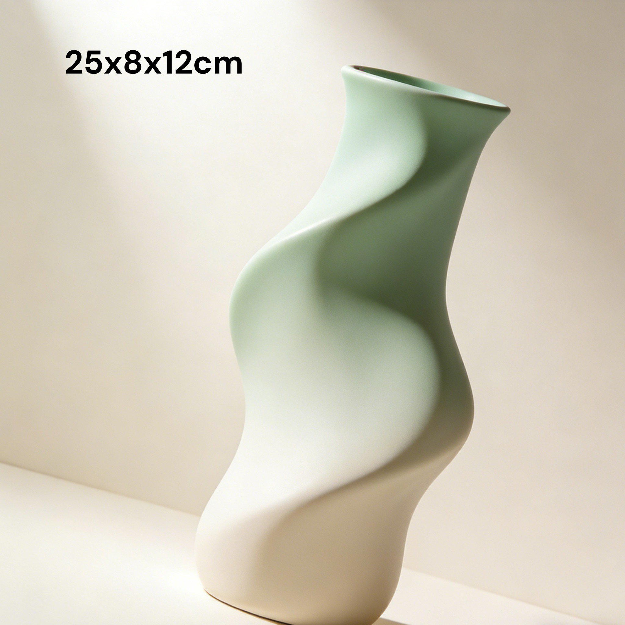 Twisted design ceramic vases set of 2