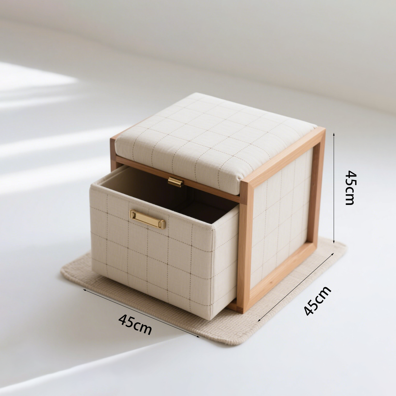 Banco de almacenamiento en recibidor con diseño elegante