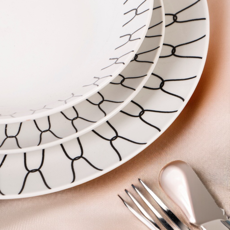 北歐風格黑白瓷器餐具套裝