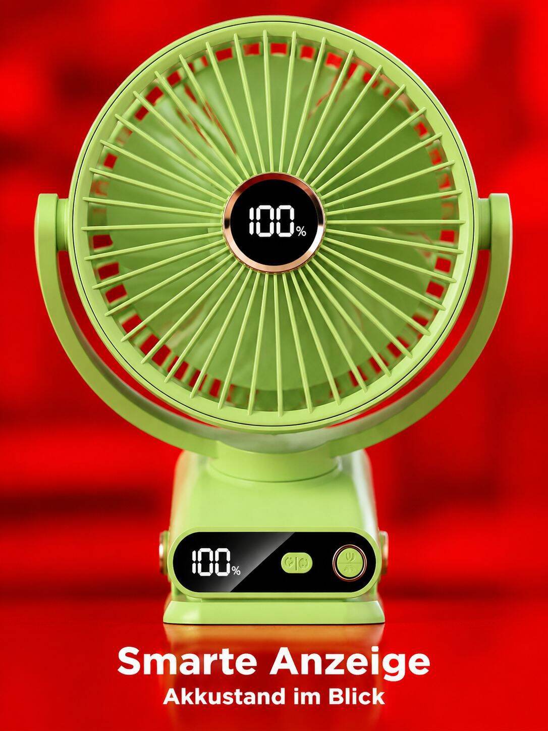 Tischventilator mit Klemme, automatische Oszillation, USB-betrieben