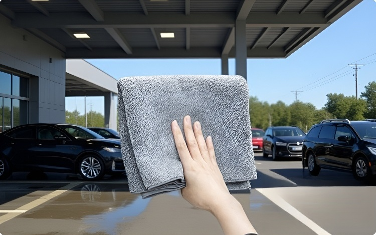 Zamszowy ręcznik samochodowy składany na pół