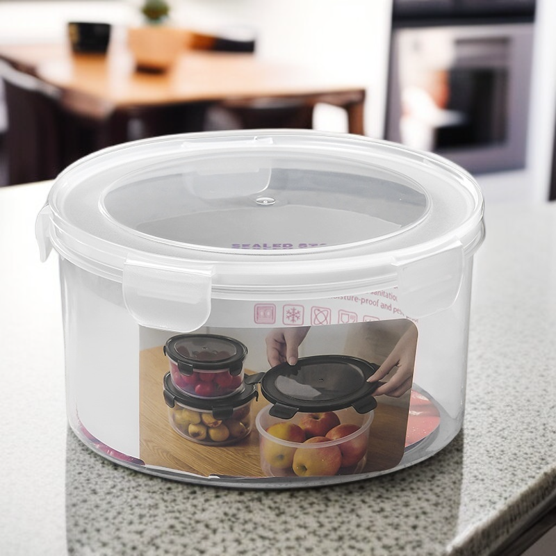 Caja de almuerzo plástica portátil, resistente al calor, con tapa sellada y gran capacidad