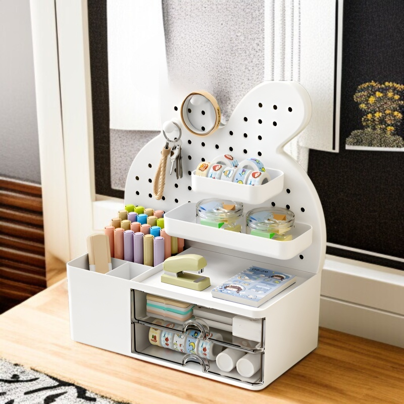 토끼선반 책상 책상 문구 사무선반 구멍판 서랍수납함 필통수납선반