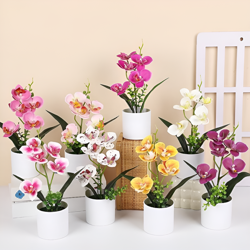 蝶蘭人工鉢植え装飾品 家庭・オフィス用デスクフェイク植物