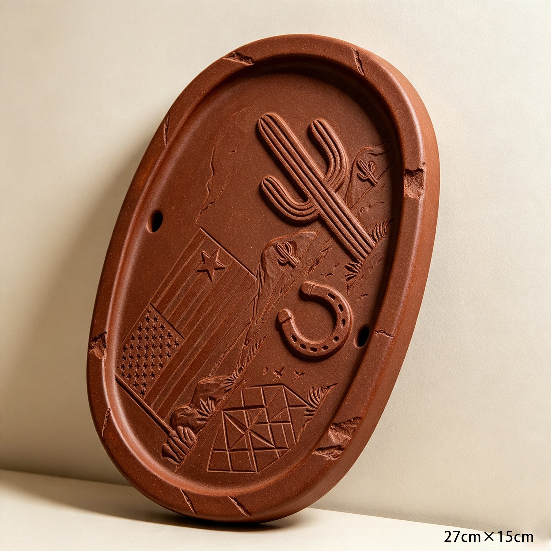 Desert-inspired design purple clay tea tray