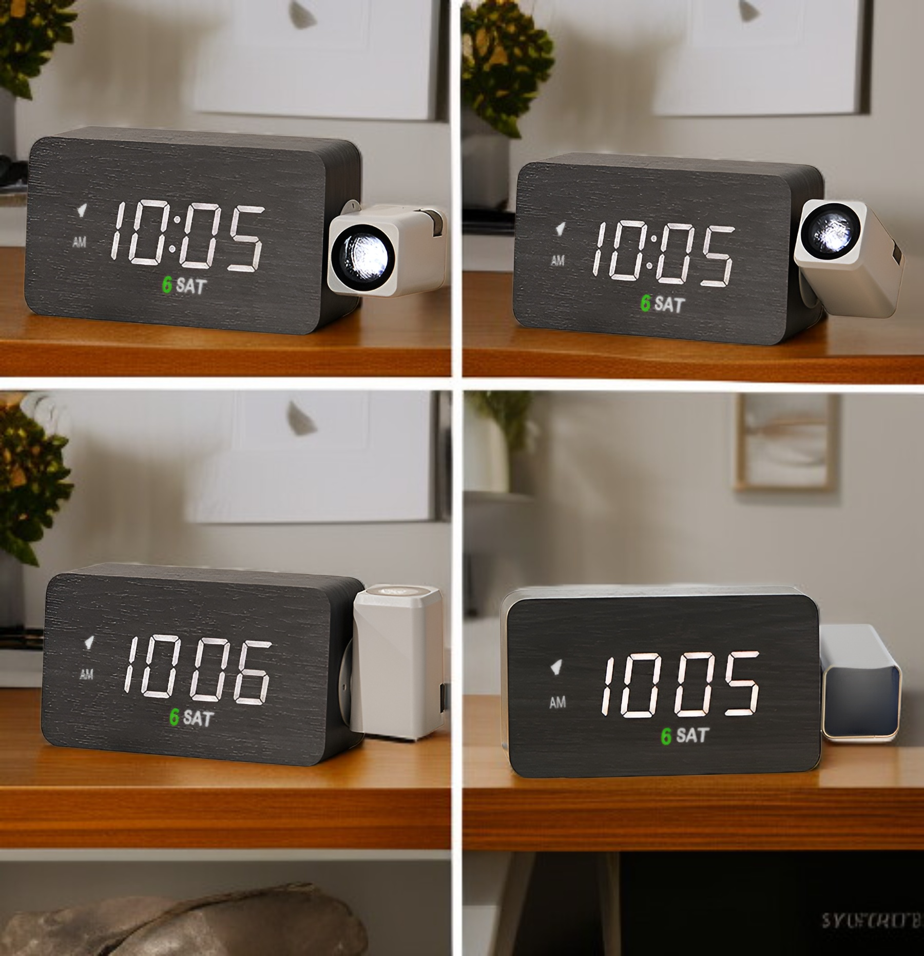 자연스러운 나무 무늬의 시계 디자인