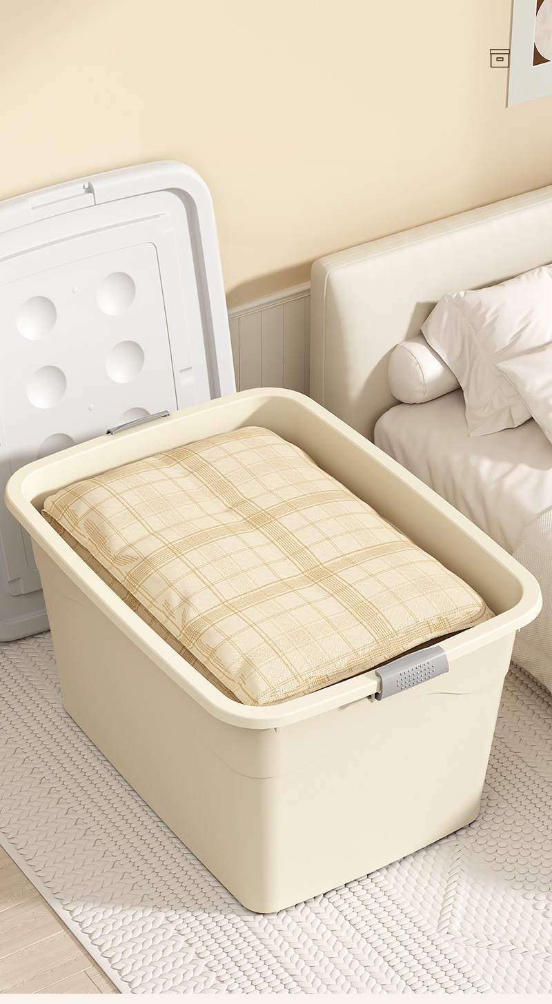Grand bac de rangement en plastique avec couvercle