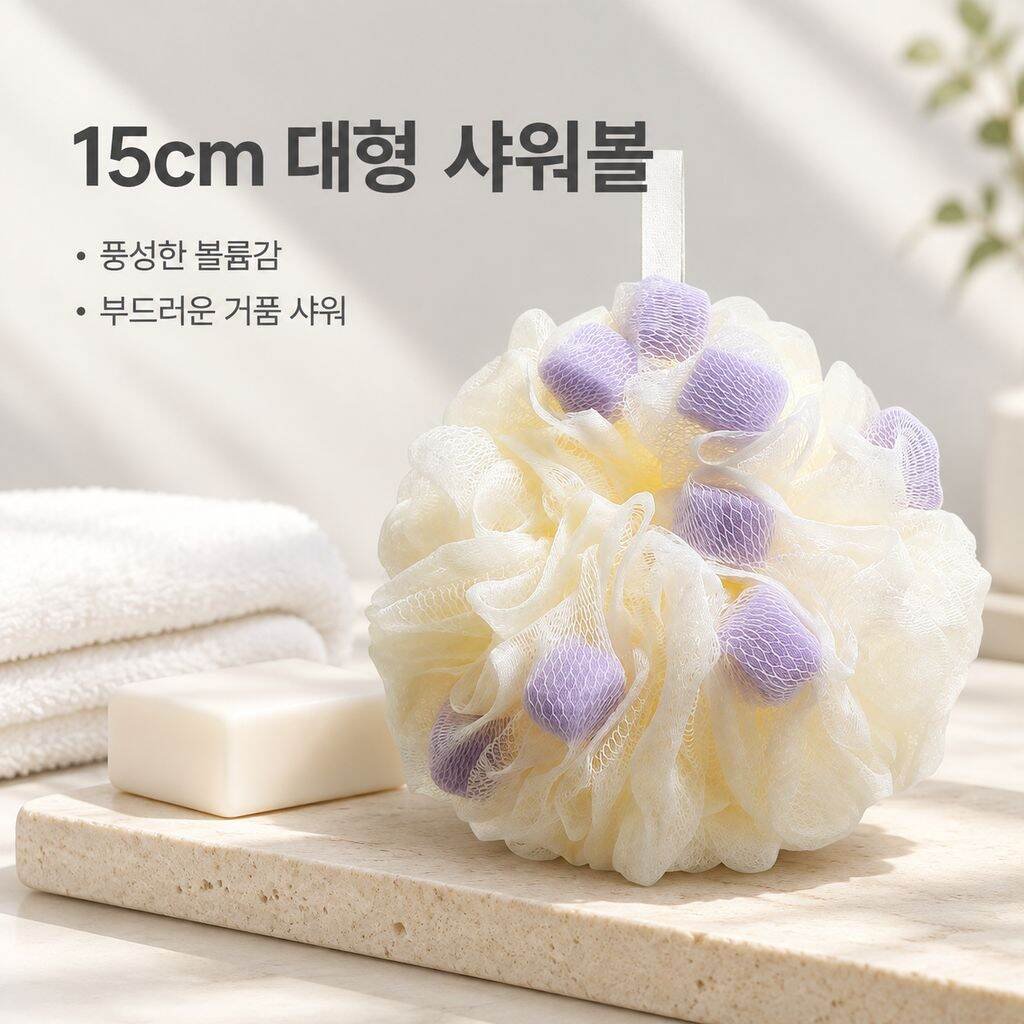 올 풀림 방지 프리미엄 대형 목욕용 스펀지/루파