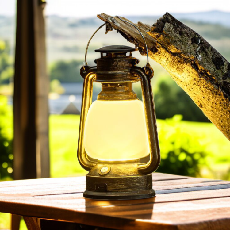 Multifunctional Waterproof Camping Lamp, Vintage Style Rechargeable Lantern, Ultra-long Battery Life