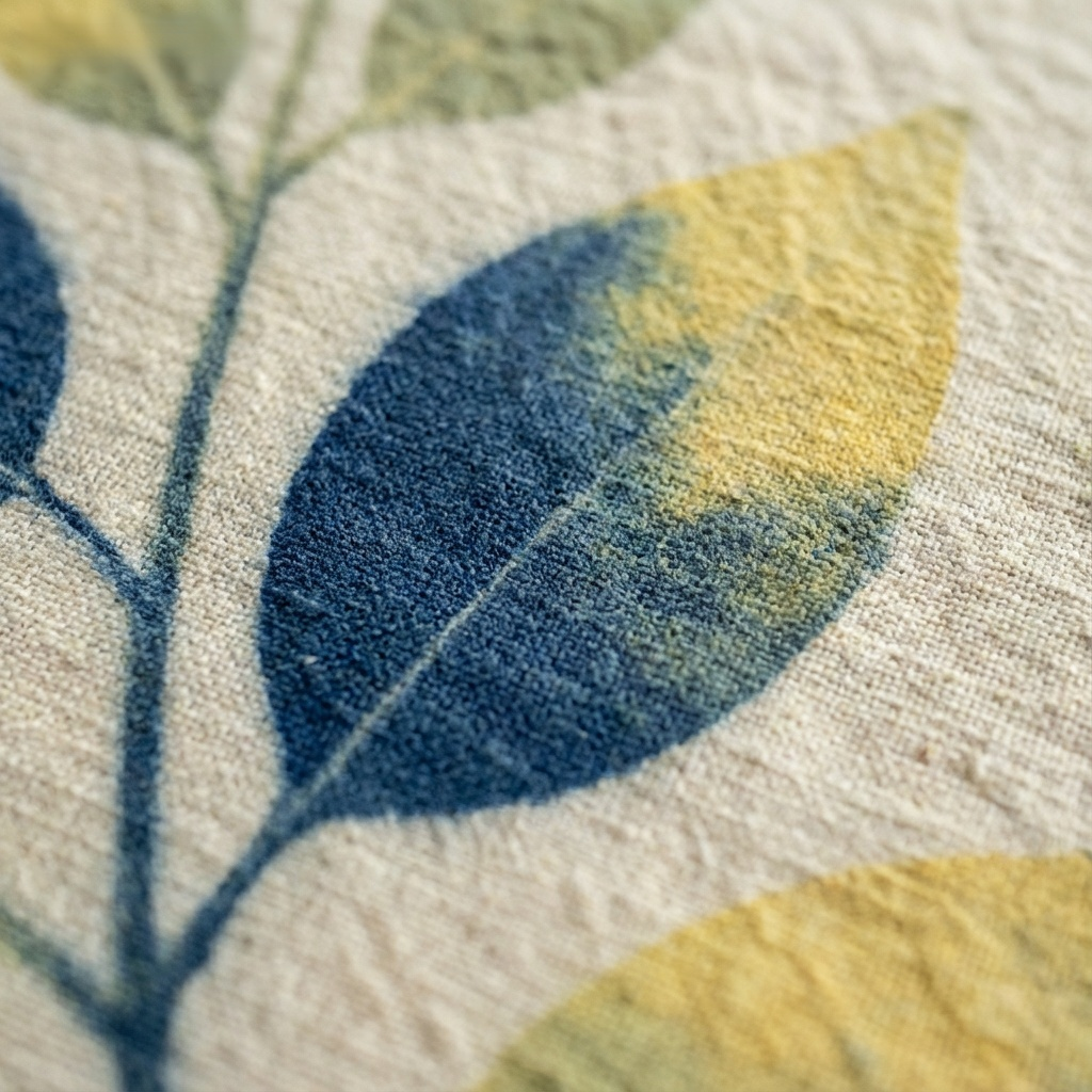 Chemin de table en lin et coton imprimé aquarelle