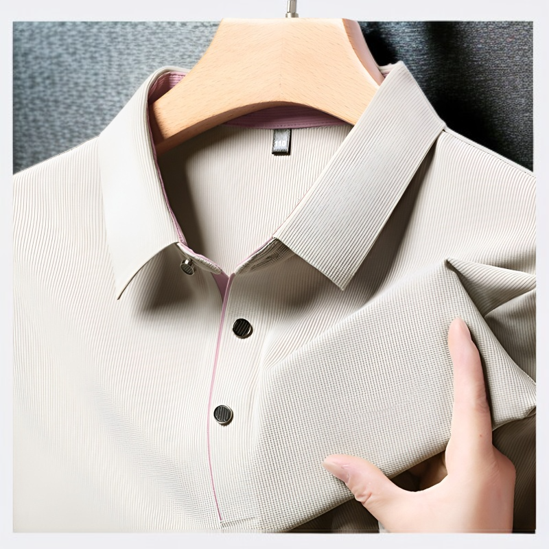 남자 비즈니스 루즈핏 긴팔 티셔츠 남자 순수 캐주얼 셔츠 루즈핏 터틀넥 봄가을 셔츠 비즈니스 캐주얼 셔츠