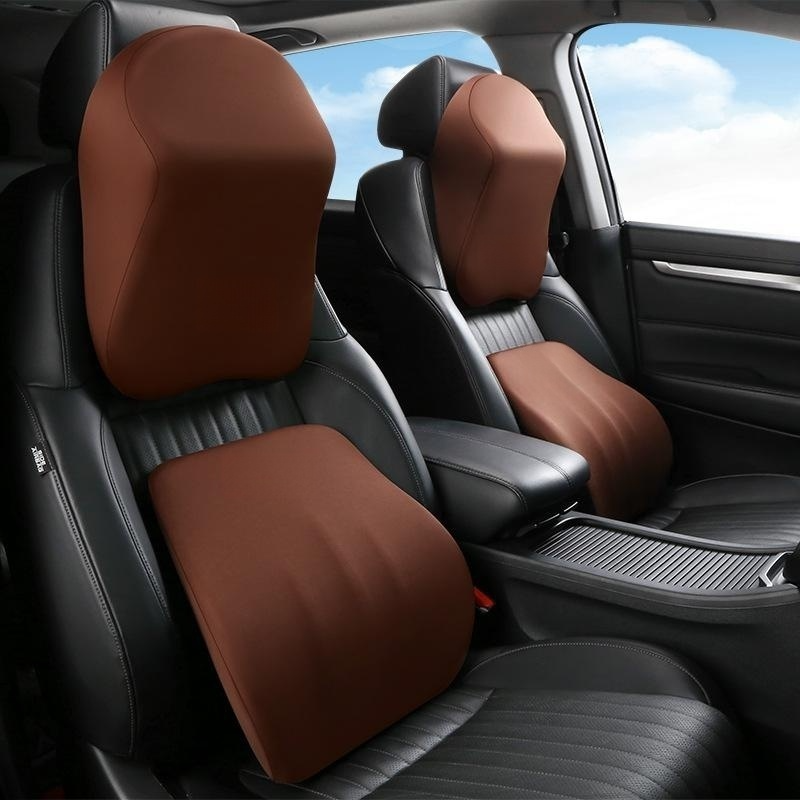 Paměťová pěnová opěrka hlavy a bederní polštář do auta, pomalé odpružení