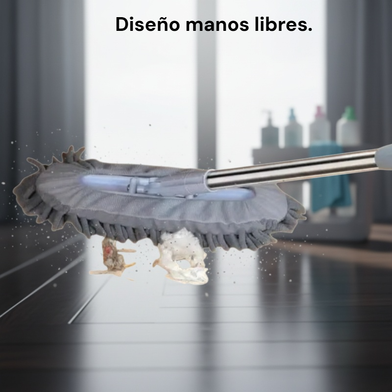 Mopa de chenilla para seco y húmedo manos libres