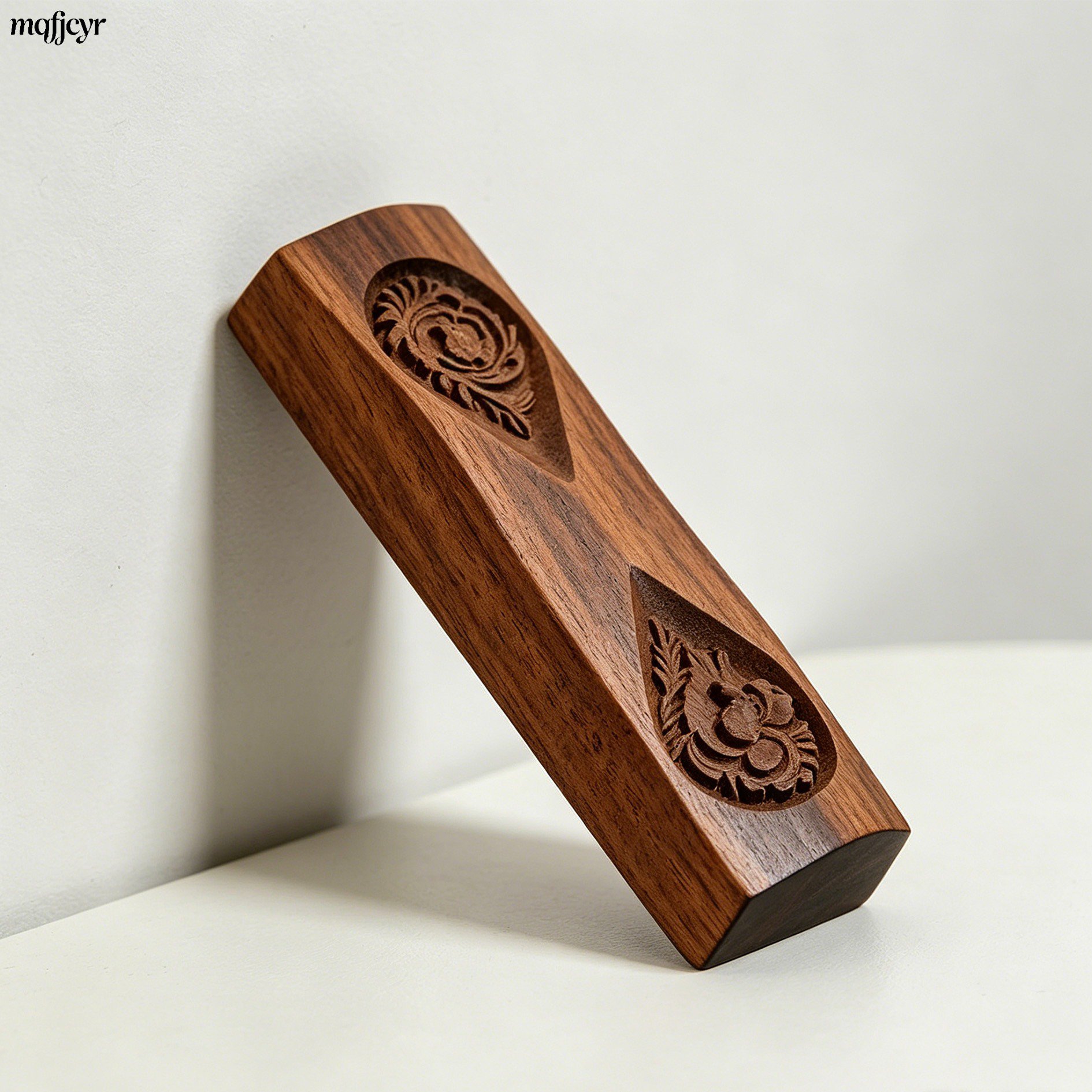 Briefbeschwerer-Ornament aus Sandelholz im Stil eines Gelehrtenstudios