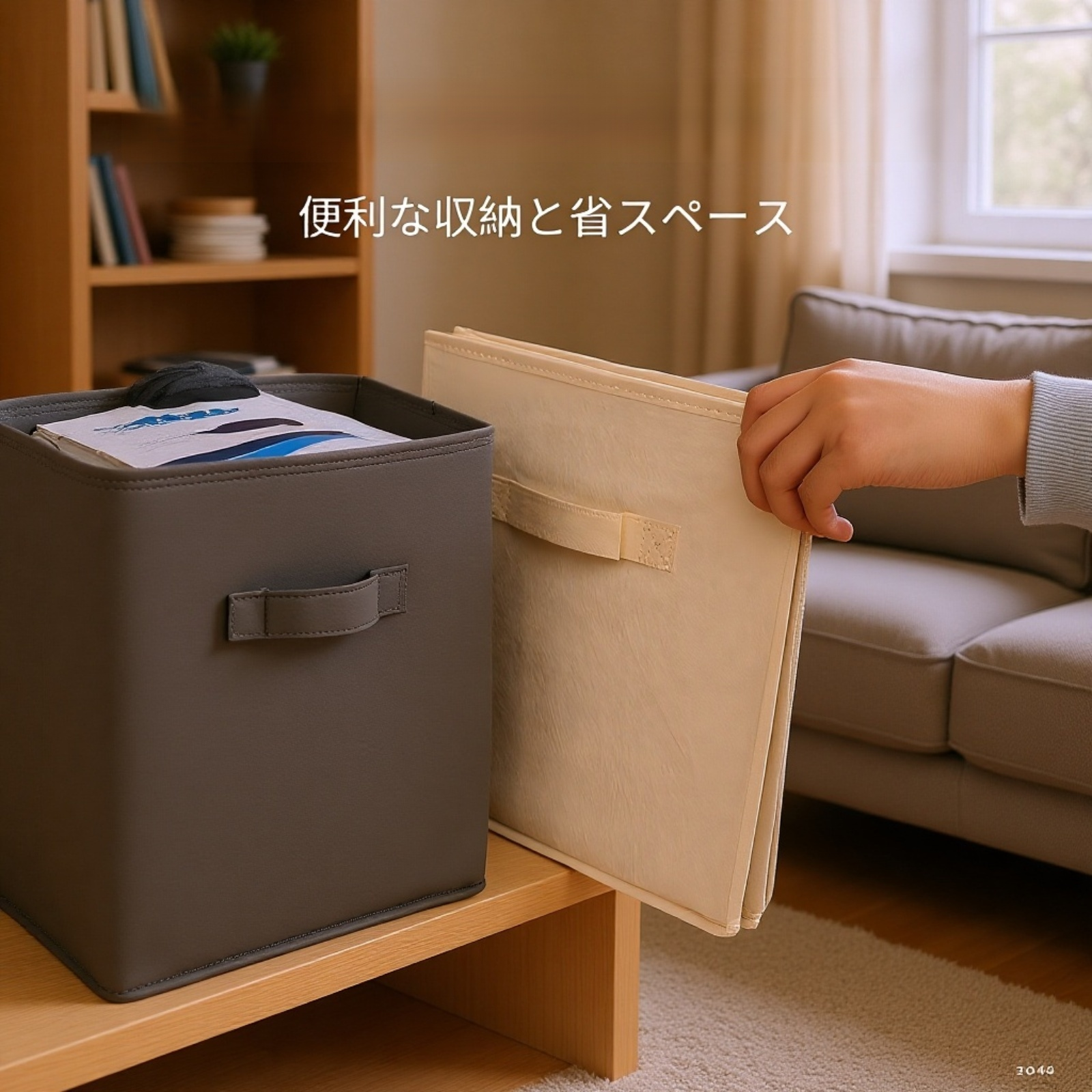 折りたたみ式布製収納ボックス 組み立て不要