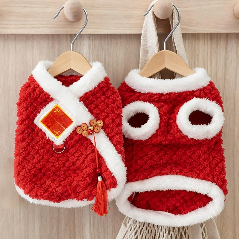 ชุดเดรสหนาสำหรับใส่ในบ้าน ลายแมว เหมาะสำหรับเทศกาลตรุษจีน