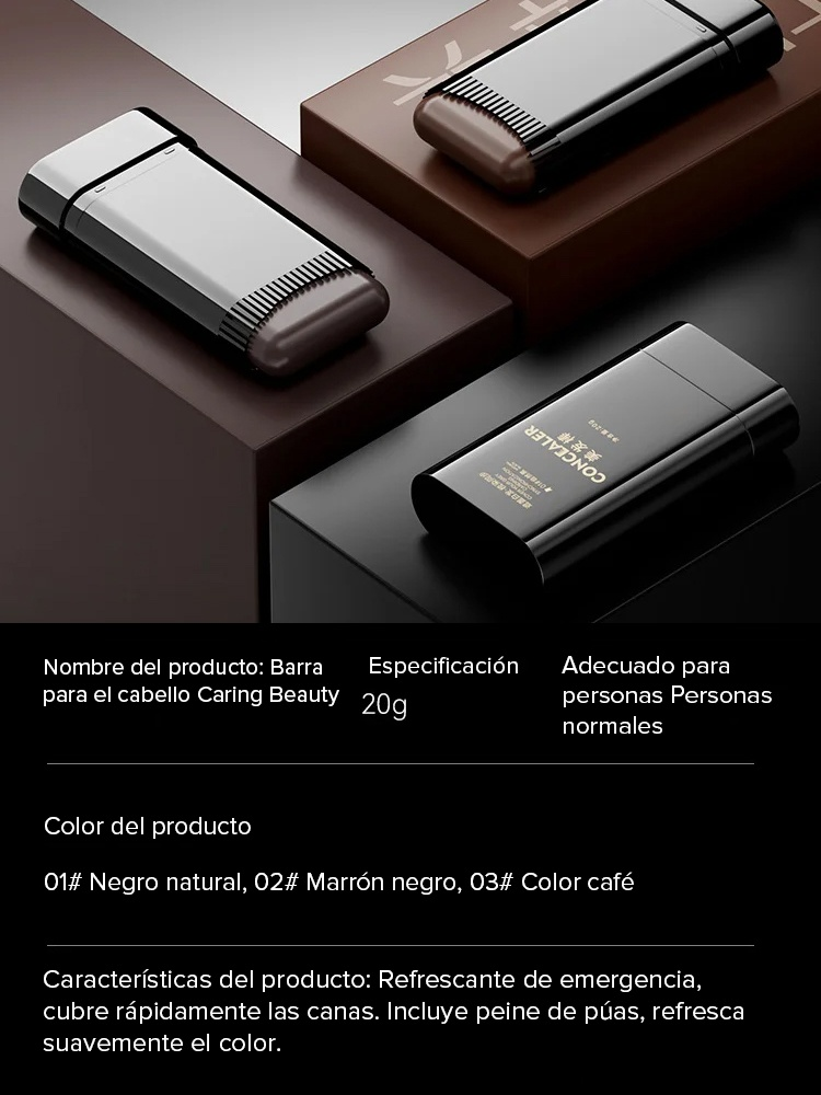 Tinte en barra resistente al agua y al sudor para cubrir canas