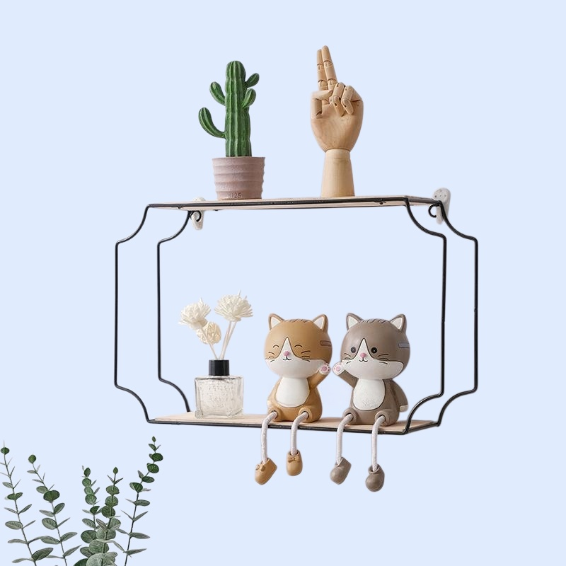  Modern Nordic Wall-Mounted Shelf Set – Home Wall Hanging Rack Trio