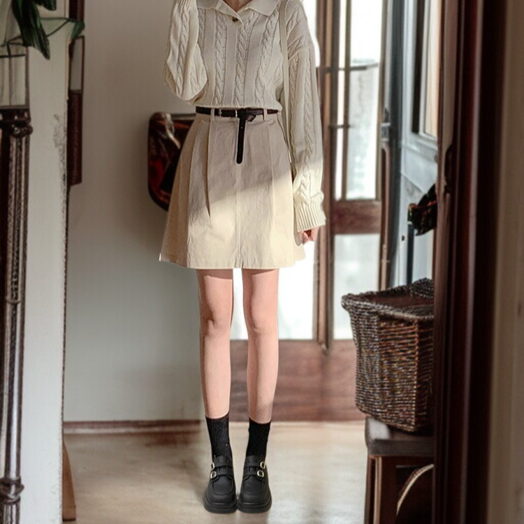 빈티지 통굽 키높이 여성 단화 여름 송편창 작은 구두 스커트 단화 여 빈티지 통굽 키높이 작은 구두