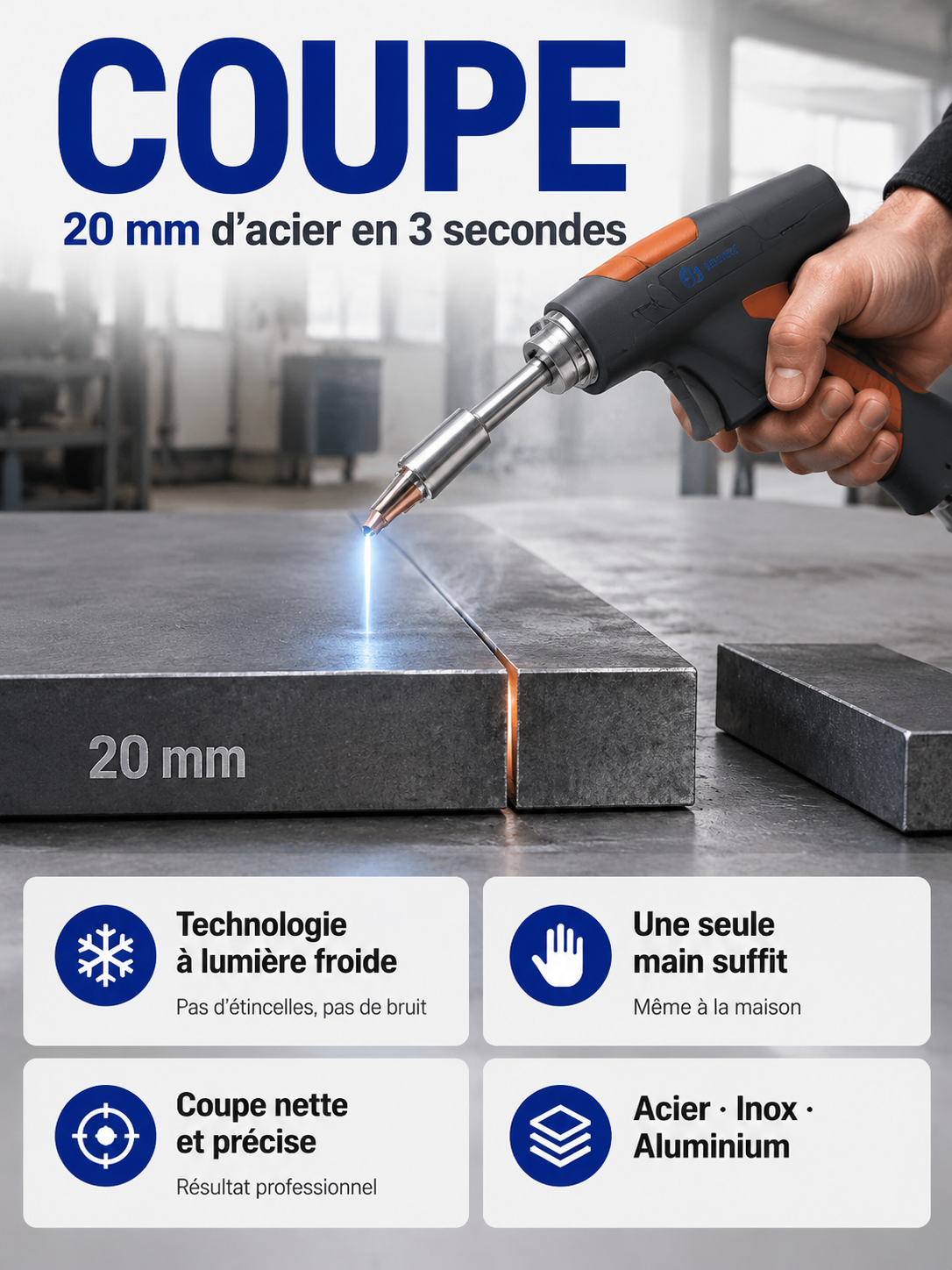 Soudeur Laser Portable Pro (90-480°C) | Zéro Étincelle| Sans Expérience, Résultat Pro en 0.1s 