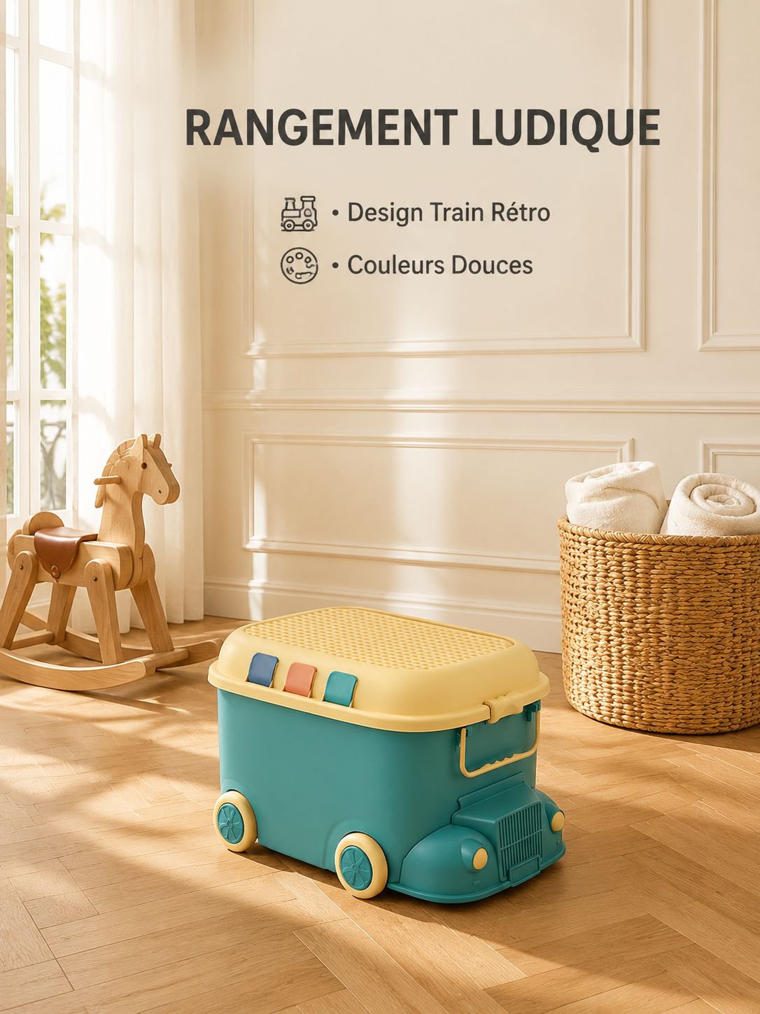 Boîte de rangement de jouets de Locomotive, boîte de rangement domestique, boîte de rangement de pet