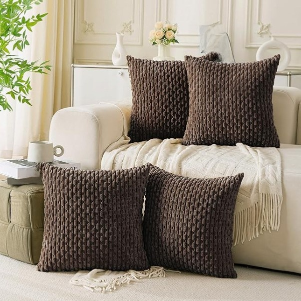 鏈條燈芯絨抱枕枕套