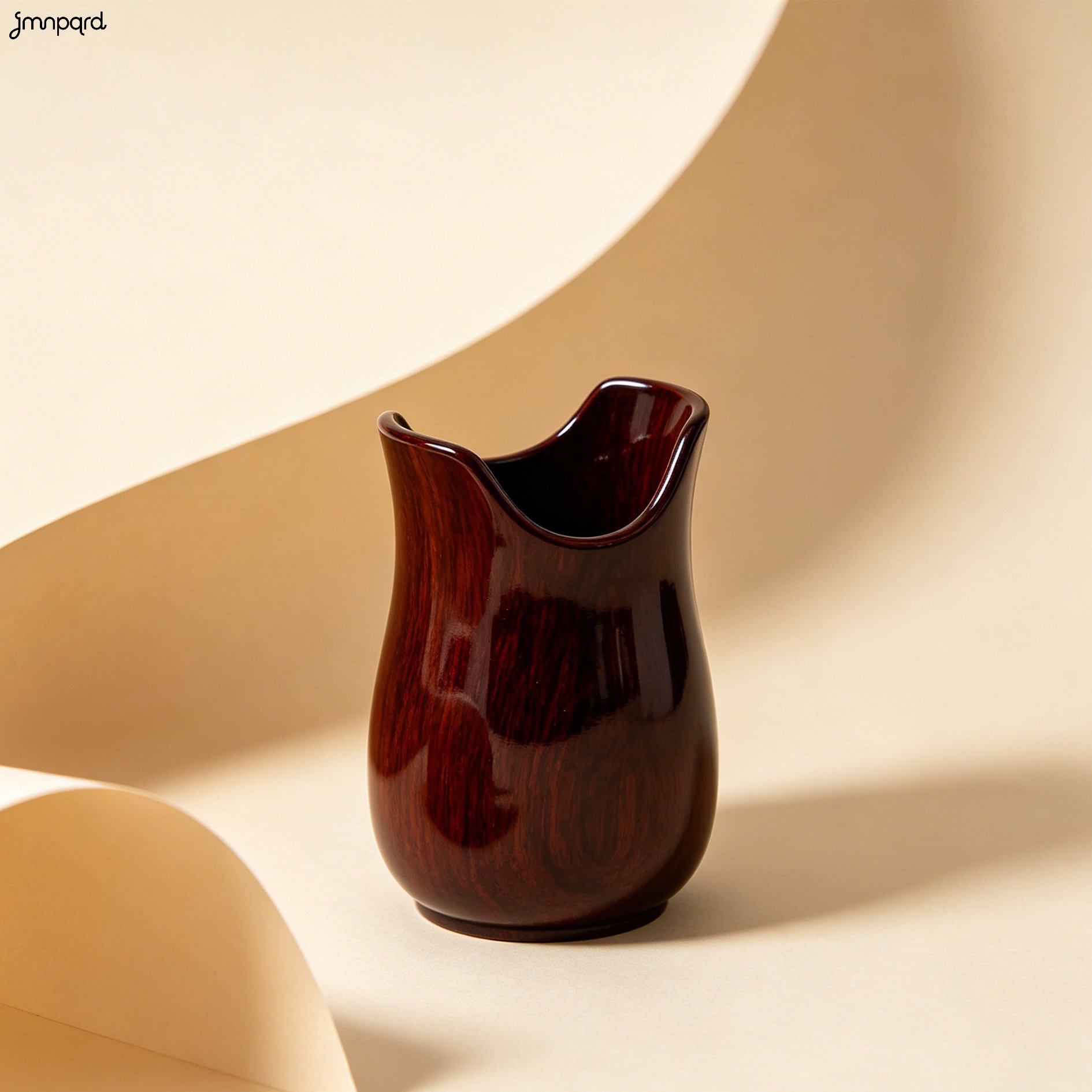Tazas de madera de color marrón oscuro (6 unidades)