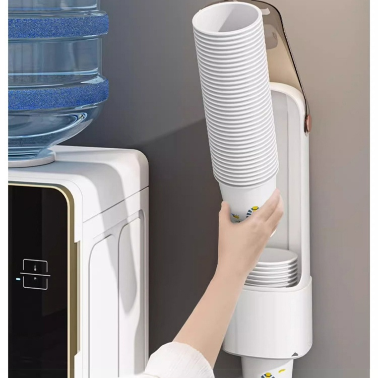 Platzsparender Wandbecherständer, Becherdispenser, bohrfrei, Haushalt, für Einwegbecher