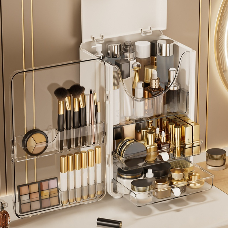 化妆品收纳盒塑料桌面大容量抽屉式收纳柜收纳箱