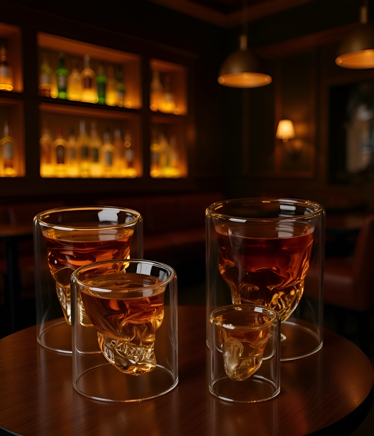 Thermoglas mit kaltem Getränk