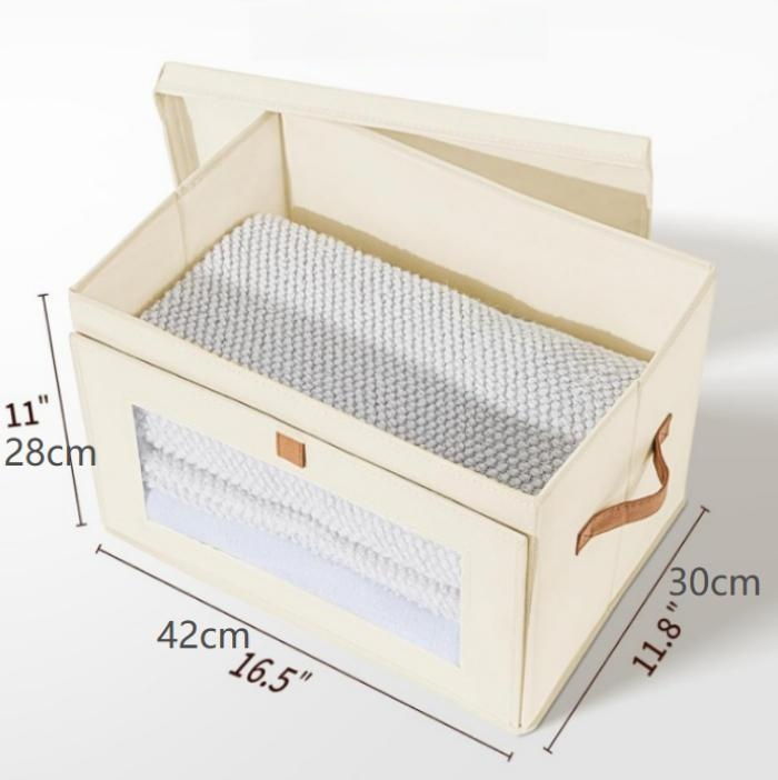 Caja de almacenamiento de tela plegable con apertura lateral