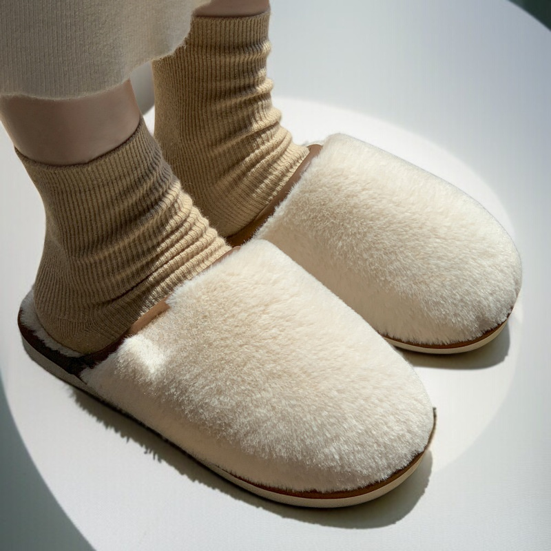 レディースウール綿スリッパ