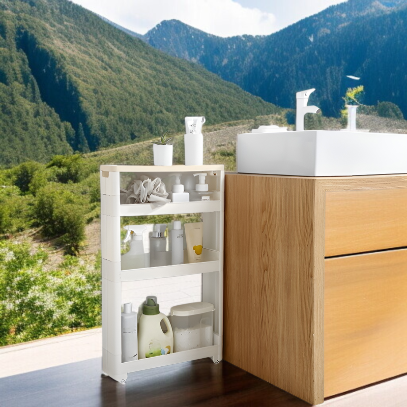 浴室隙間収納ラック サイドキャビネット 浴室トイレ収納ラック 床洗面台収納ラック トイレ多層棚