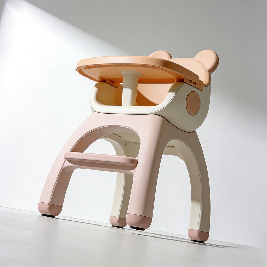 赤ちゃんが座っている多機能ベビー安全チェア