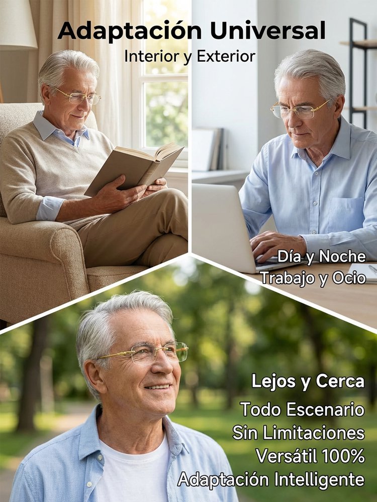 Gafas de presbicia HD con zoom inteligente, protección contra radiación y antifatiga.