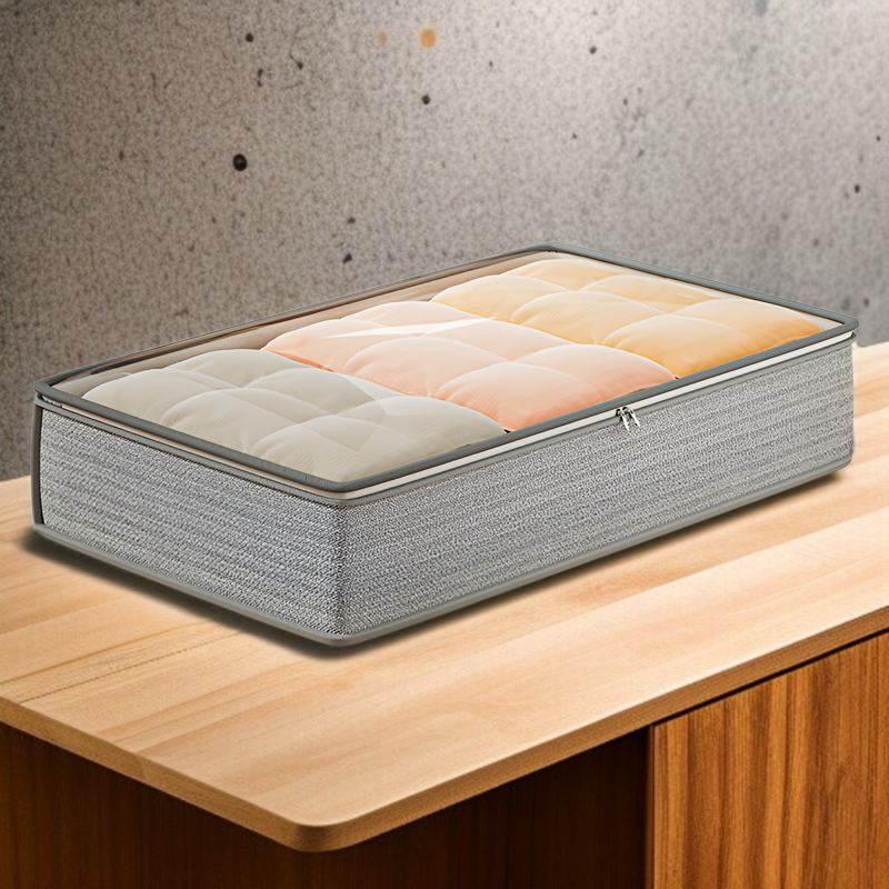 ベッド下収納ボックス フラットな家庭用引き出し式季節キルト収納ボックス ベッド下収納アーティファクト衣類収納ボックス