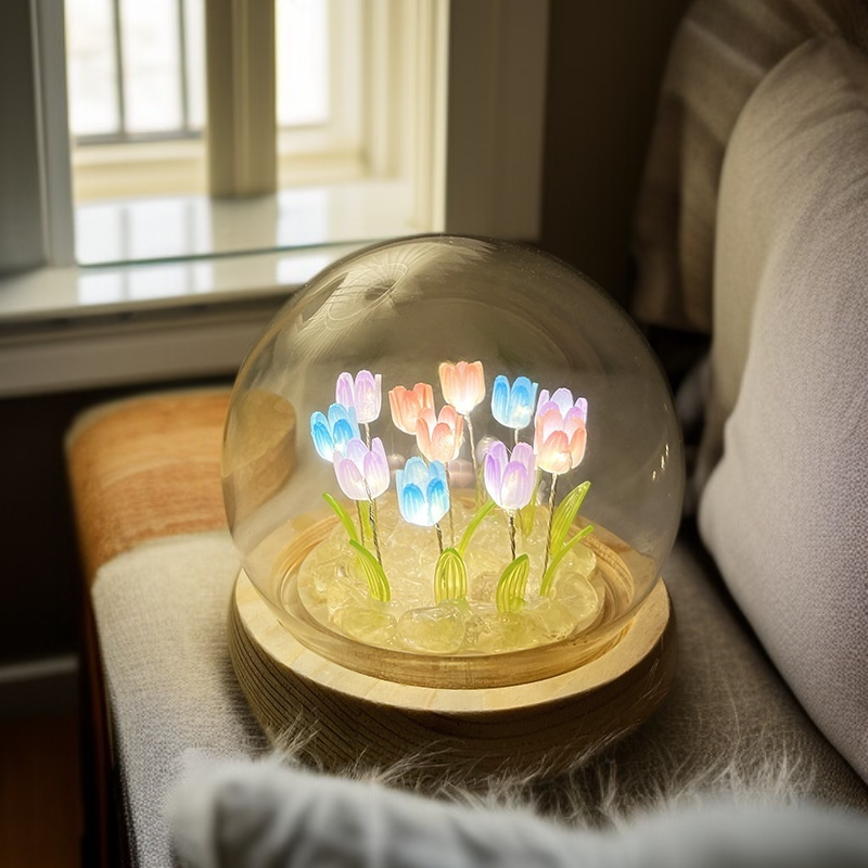 Handgemachtes Tulpen-Nachtlicht Bastelset – Schreibtischdekoration