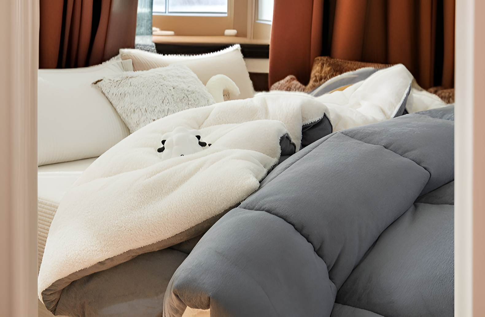 冬用の快適な寝具としてのラムウールキルト