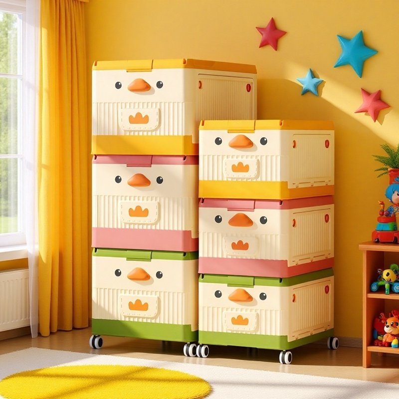 Kinderspielzeug-Aufbewahrungsbox, Haushaltsschlafzimmerrolle, große Kapazitäts-Aufbewahrungsbox, Bab