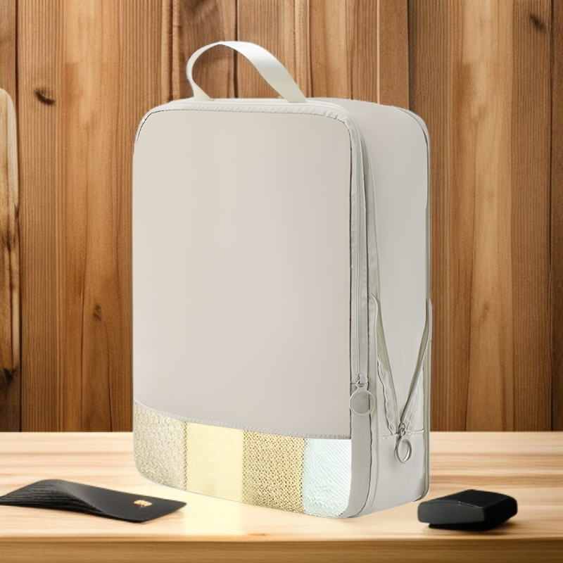 Juego de bolsas de viaje de compresión de gran capacidad en color gris