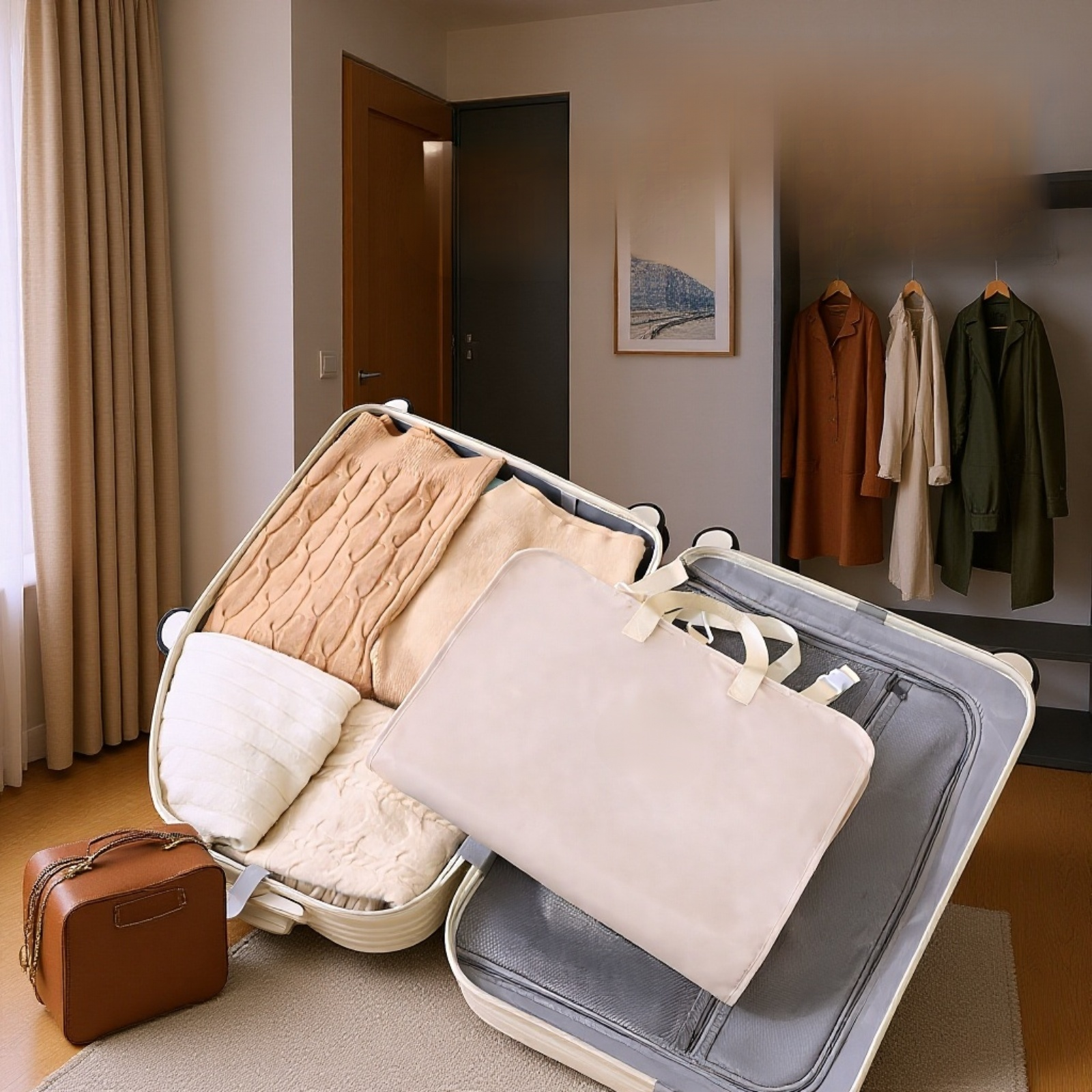 Travel clothing and toiletries storage bag