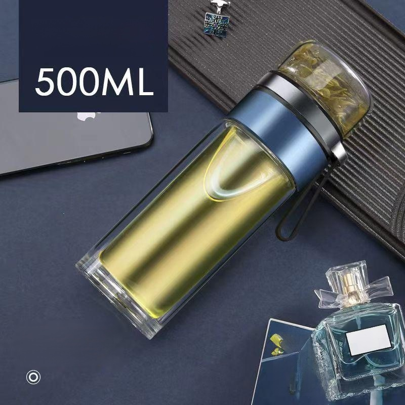 Tea and water separation glass teacup