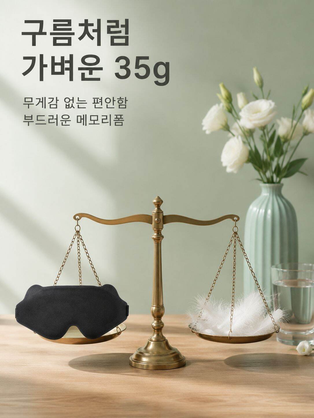 빛 완벽 차단 기능을 갖춘 안대 사용 모습