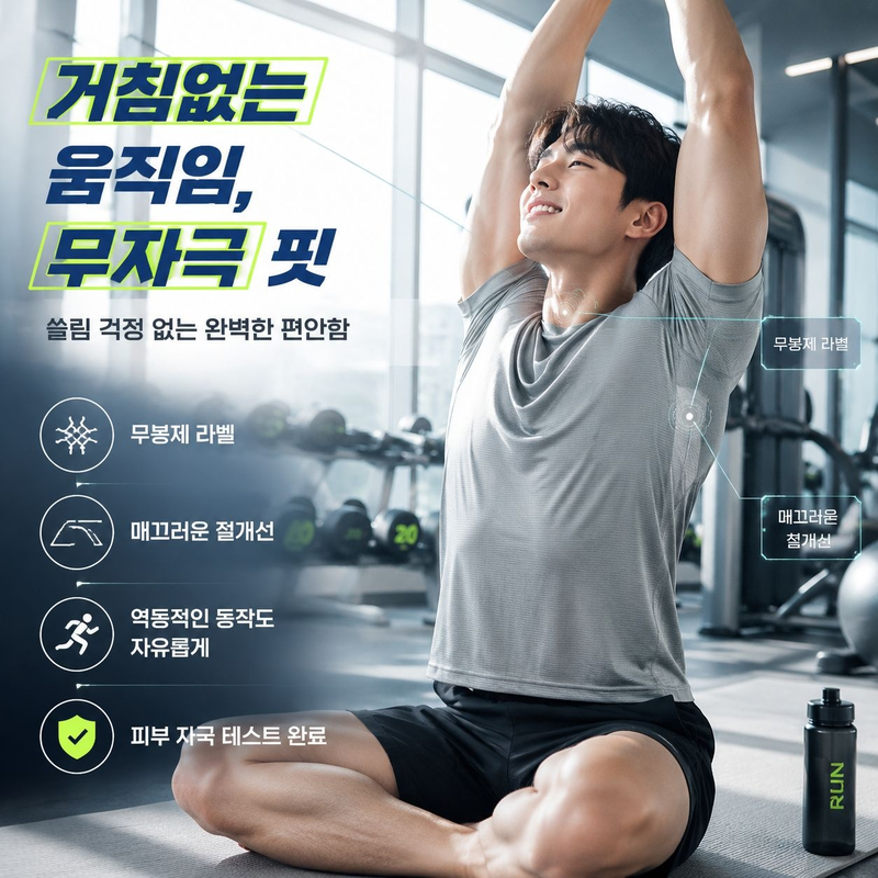 남성 얇은 스포츠 반팔티 아이스 라운드넥 쿨 드라이 티셔츠