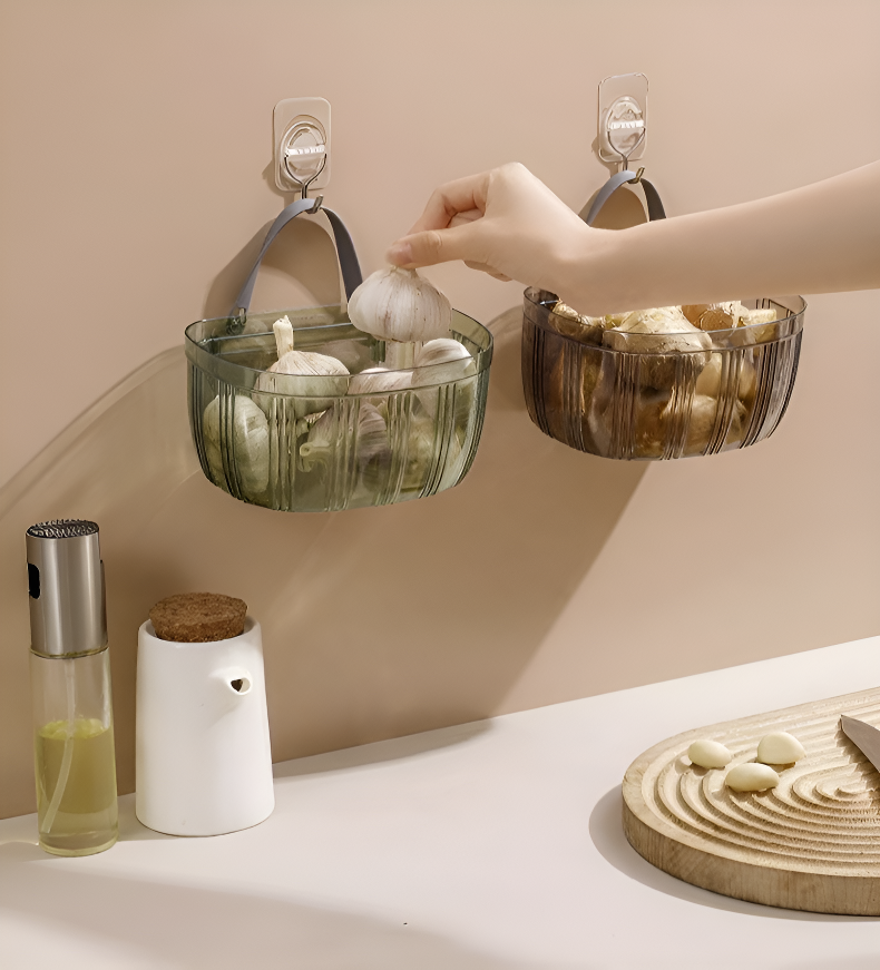 통풍이 잘되는 마늘 보관 바구니