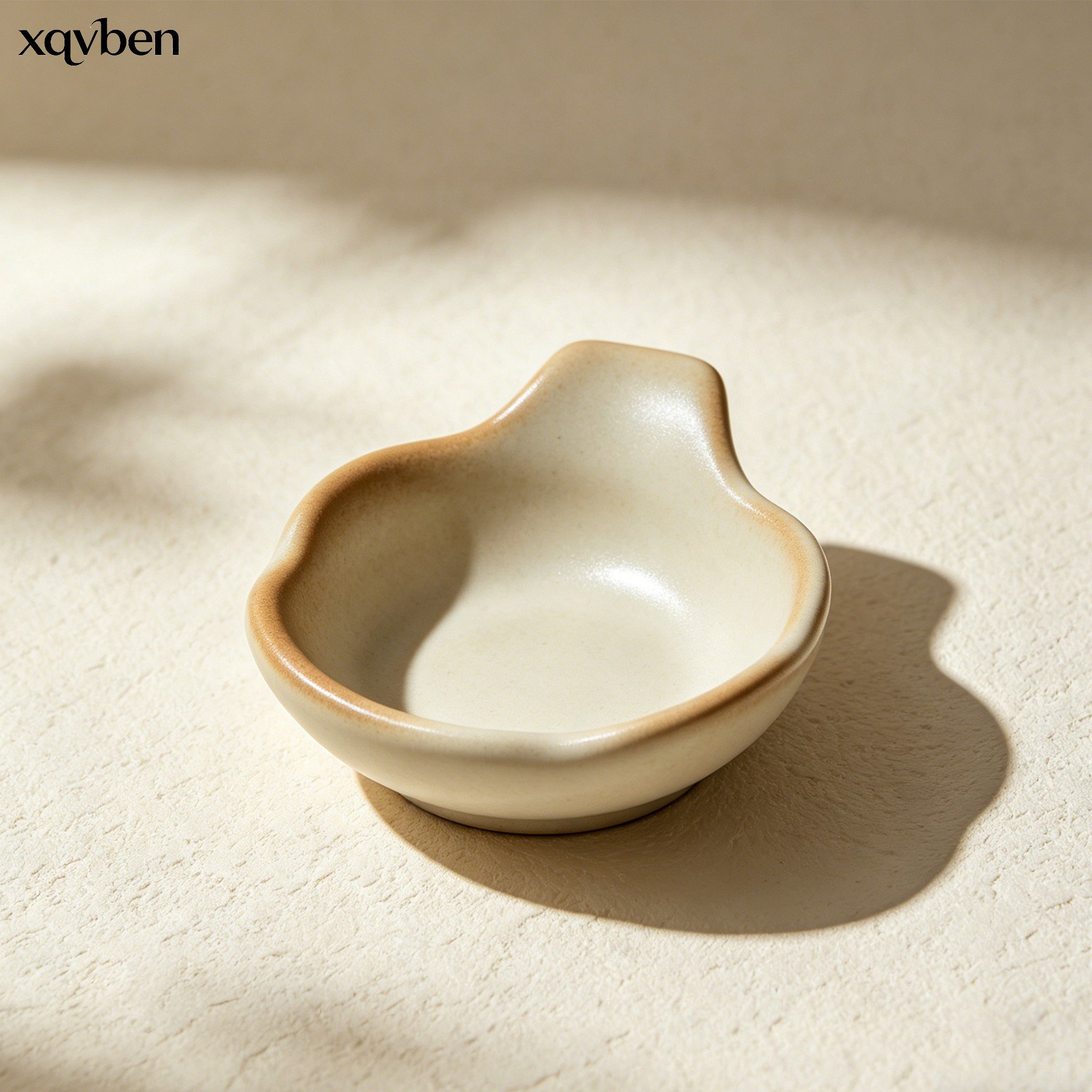 Set of 10 ceramic sauce dishes neatly arranged
