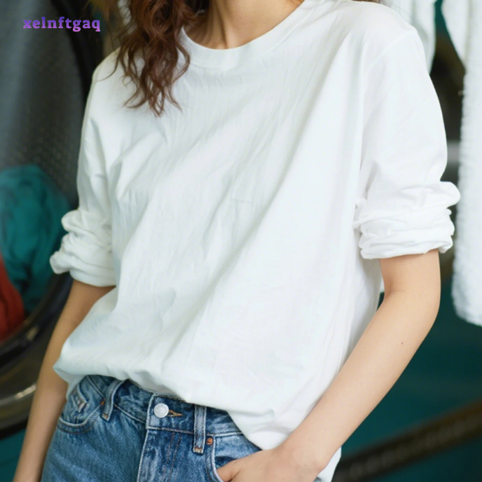 肩丸首コットンの長袖です